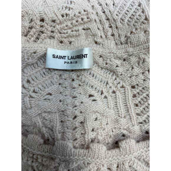 Saint Laurent '2021' Beige Square Neckline Sweater Size S - Picture 4 of 5